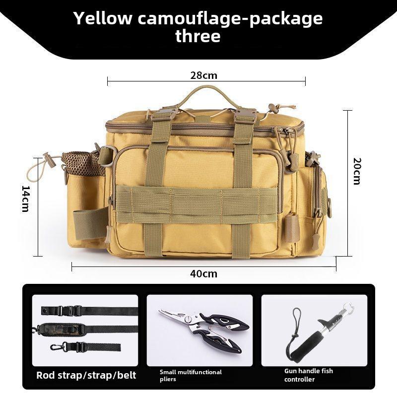 "Luya Multifunctional Waterproof Fishing Gear Waist & Messenger Bag – Large Capacity Rod & Storage Bag"