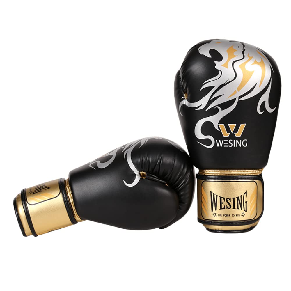 Wesing and Professional Grade Boxing Kickboxing Bagwork Gel Sparkling Training Gloves Martial Arts Boxing Gloves Women's Men's Gloves,