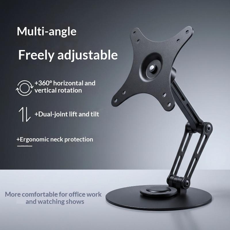 Foldable Monitor Stand 360° Rotation Multi-Angle Adjustable Heavy Load Monitor Arm Support For 9-18.4 Inch Screen