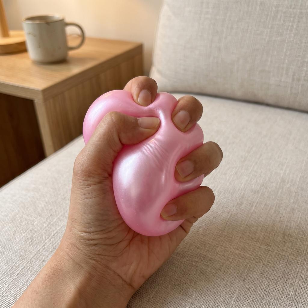 Perlmuttfarbener Stressball für Spaß und Entspannung