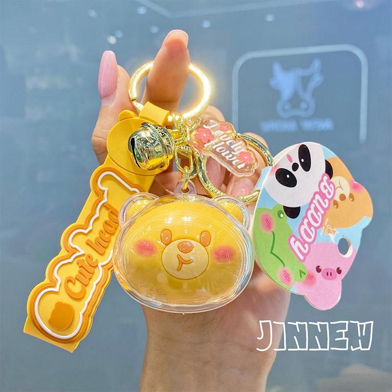 Charming Acrylic Keychain With Cute Animal Heads Stylish Keyring For Women Gift