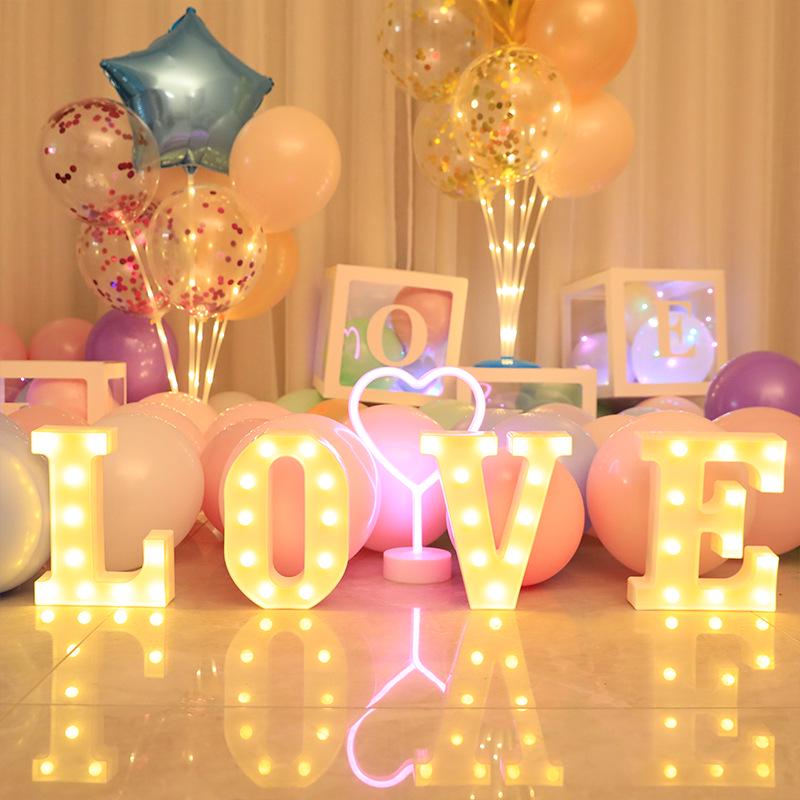 LED Letter and Number Lights for Celebrations and Proposals