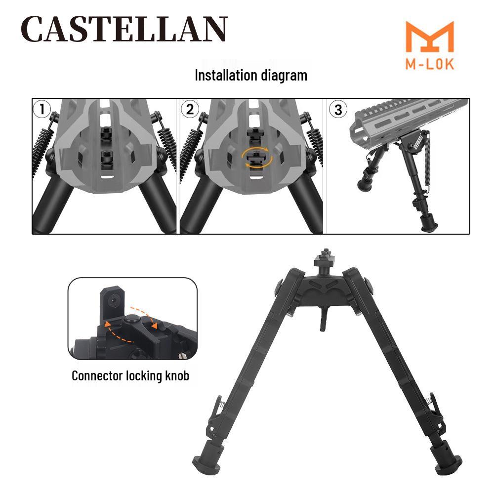 V9MLOK Tactical Retractable Adjustable Alloy Bipod for Toy Gun Decoration
