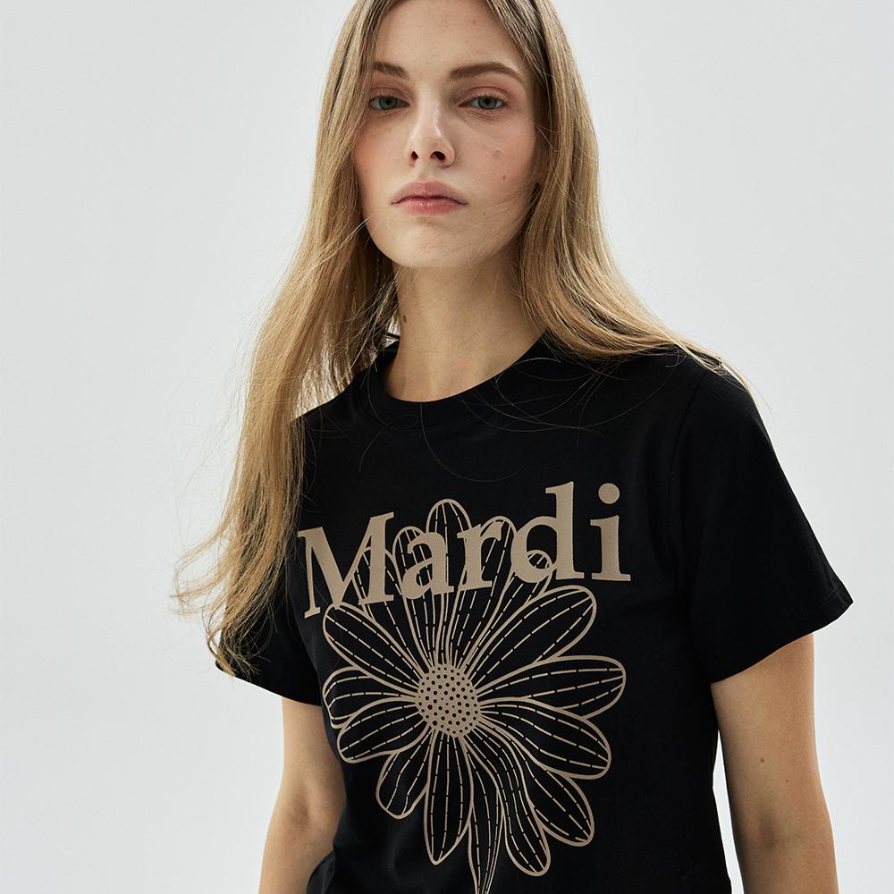[mardimercredi] Облегающая футболка Flowermardi Черный Тауп