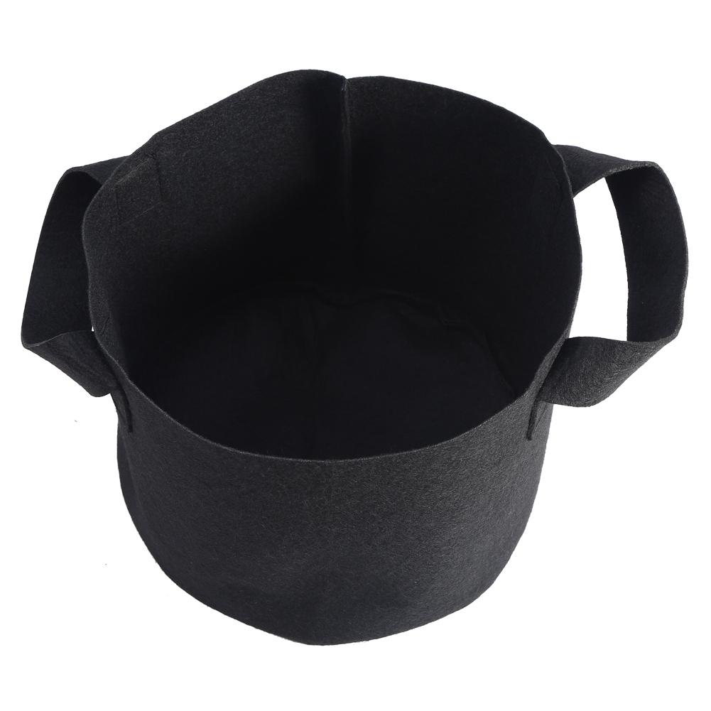Black Plants Growing Bag Vegetable Flower Aeration Planting Pot Container (3 Gallon 20 x 25cm)
