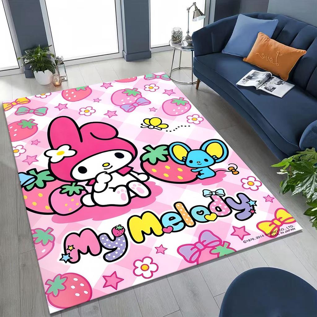 27 Style Cute My Melody Sanrio Rug for Bedroom Living Room Sofa Home Doormat Decor, Large Kids Play Non-slip Floor Mat Gift