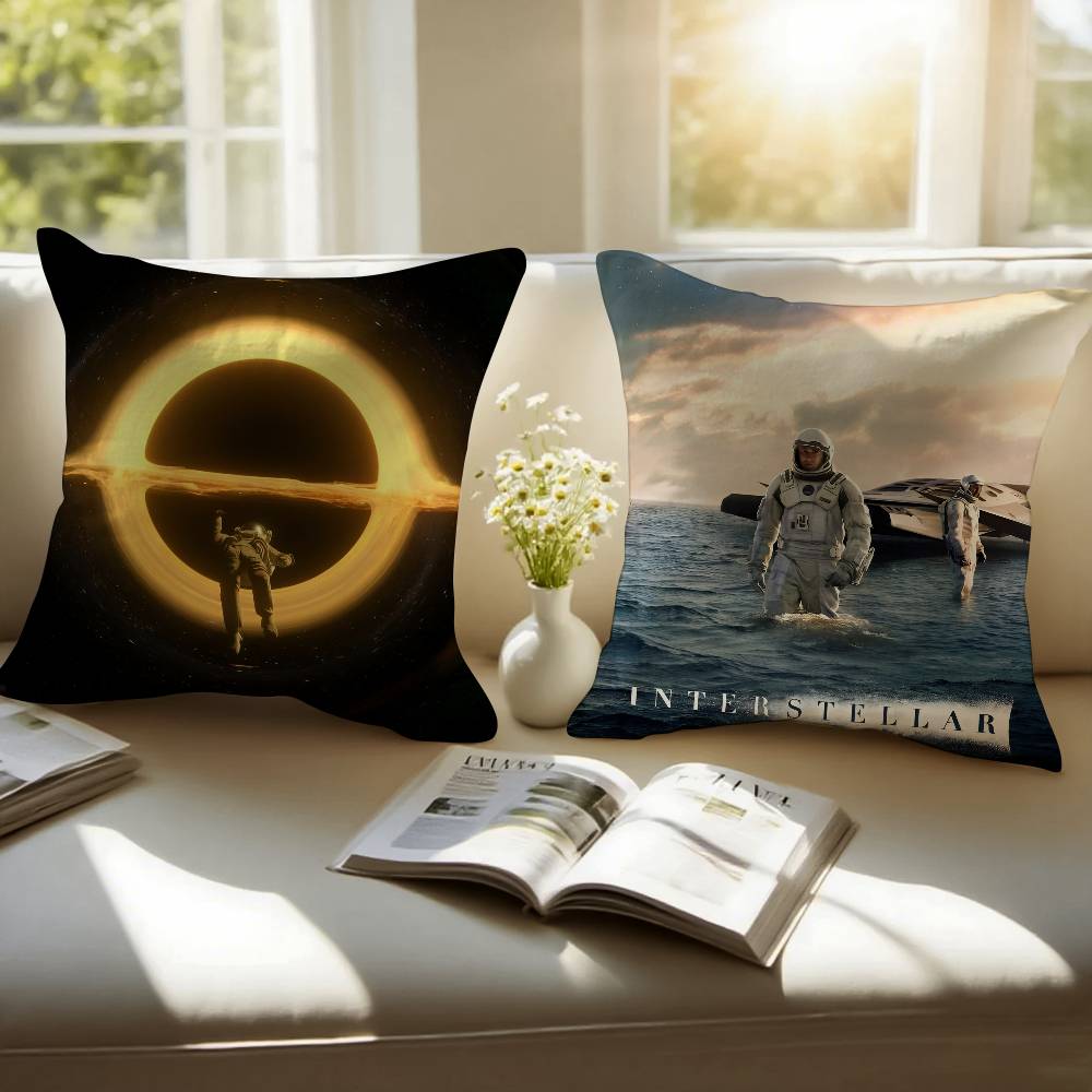 Fiction Planet Style Interstellar Travel-A Pillow Case Anti-dustmite Invisible Zipper Silky Short Plush Sofa Cushion Cover