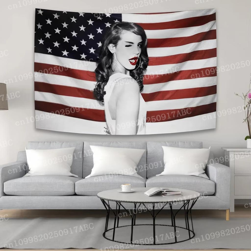 Lana Del Rey Tapestry Or Flag Tapestry Printed Outdoor For Decoration Tapestry American Pop Singer Wall Decoration Home Tapestry