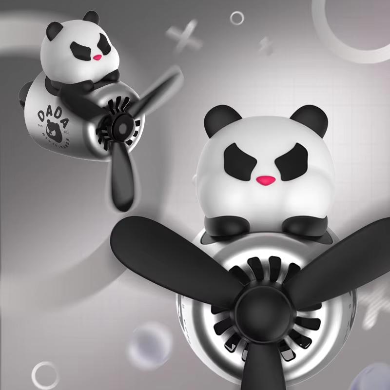 Pilot Panda Car Air Freshener Fan Accessories Aromatherapy Decoration Scent Smell Vent Clip Perfume Diffuser Fragrance Dispenser