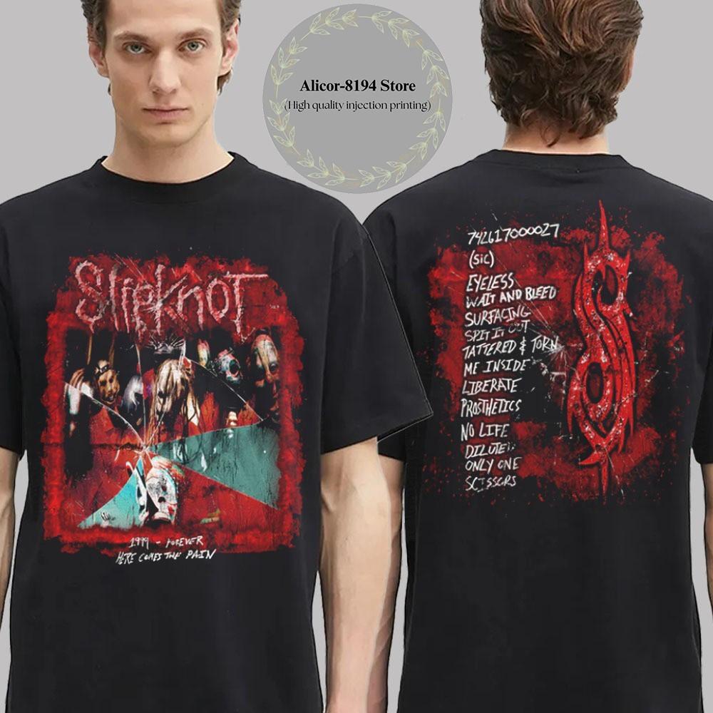 Slipknot 25th Anniversary Merch Tee Self Titled Track List T Shirt