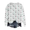 Women's Fashion Round Neck Pullover Top Long Sleeve Tee Christmas Printed Sweatshirt