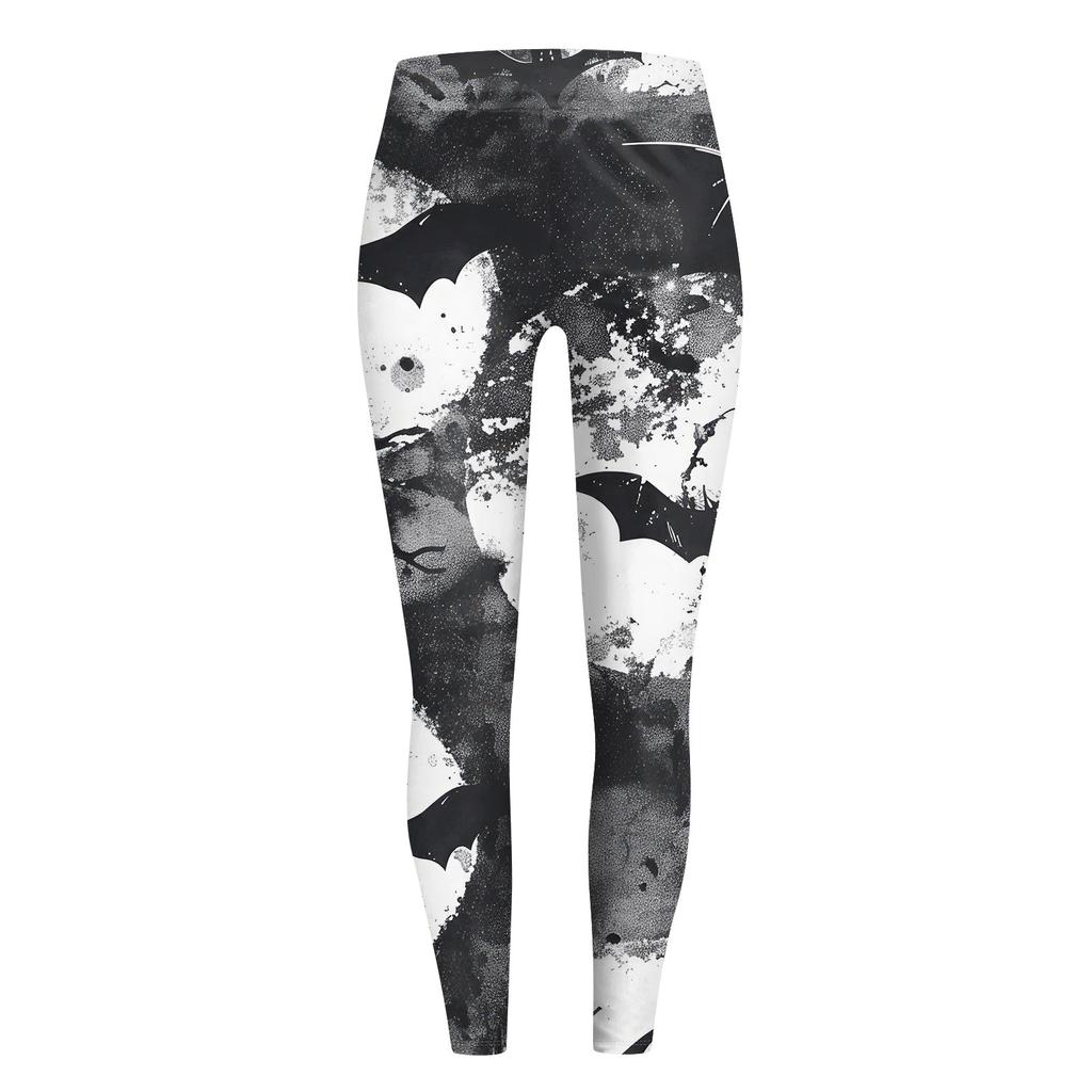 Damenhose mit Halloween-Aufdruck, dehnbare, weiche Hosen, lässige Schlafhose für zu Hause