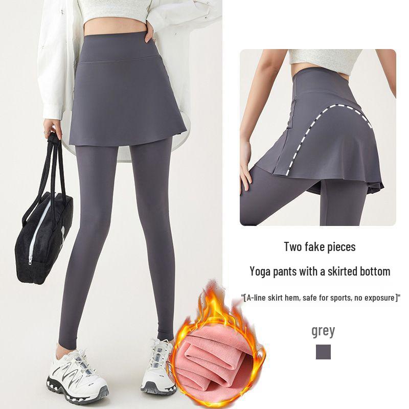 Leggings con Falda para Yoga y Pilates para Mujer Petite con Diseño de Dos Piezas Falsas
