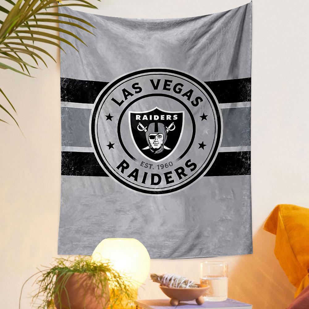 Las Vegas Raiders Tapestry Wall Hanging, NFL Football Logo, Wall Decor for Bedroom Living Room Dorm