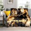 1PC Custom Name Anubis Golden Guardian flannel blanket versatile, all-season throw suitable for the living room, bedroom, camping, travel, and gift
