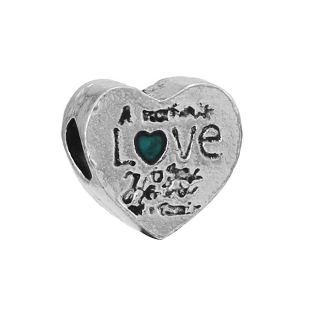 4pcs Sale Romantic Style Enamel Love Heart Charms Beads Fit Original Bracelets Necklaces For Women Girlfriend Jewelry Making