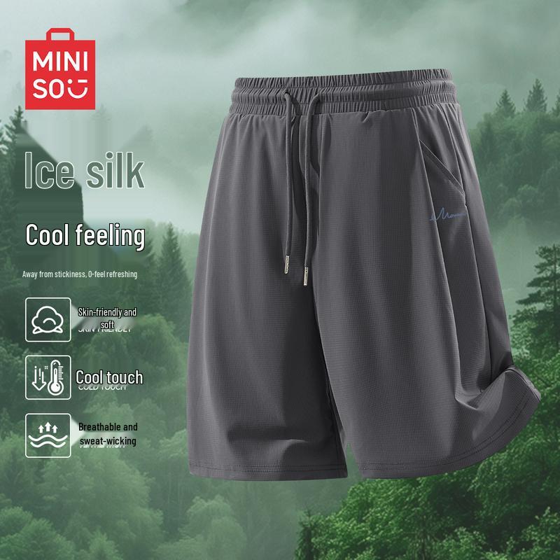 MINISO Men's Ice Silk Quick-Dry Casual Sports Shorts