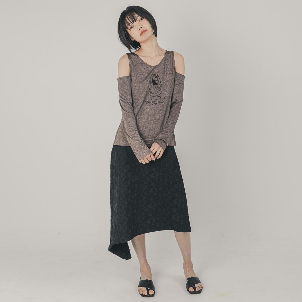 Wimzi Mind Cocoon Asymmetrical Skirt_Black
