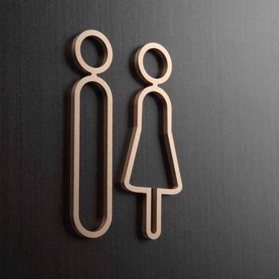 Acrylic Men Women Toilet Signs DIY Removable Wc Holder Signage Board Black Gold Washroom Sign Plate Set Hotel