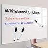 1 Pc Self Adhesive Dry Erase Whiteboard Wall Paper with 3 Markers, Washable Peel and Stick for School Office Home, 45cm X 100cm