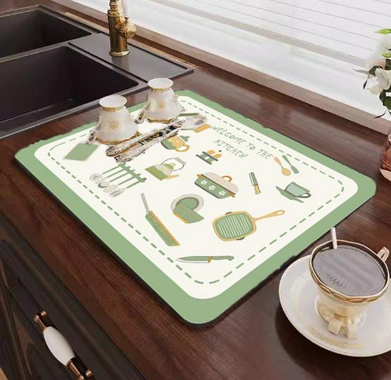 Diatom Mud Absorbent Kitchen Countertop Drying & Coaster Mat