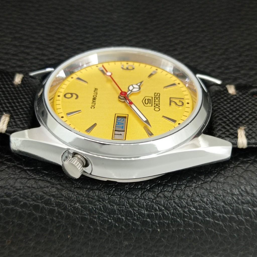 Seiko 5 AUTOMATIC VINTAGE REFURBISHED JAPAN MENS GOLDEN DIAL WATCH A446699-1