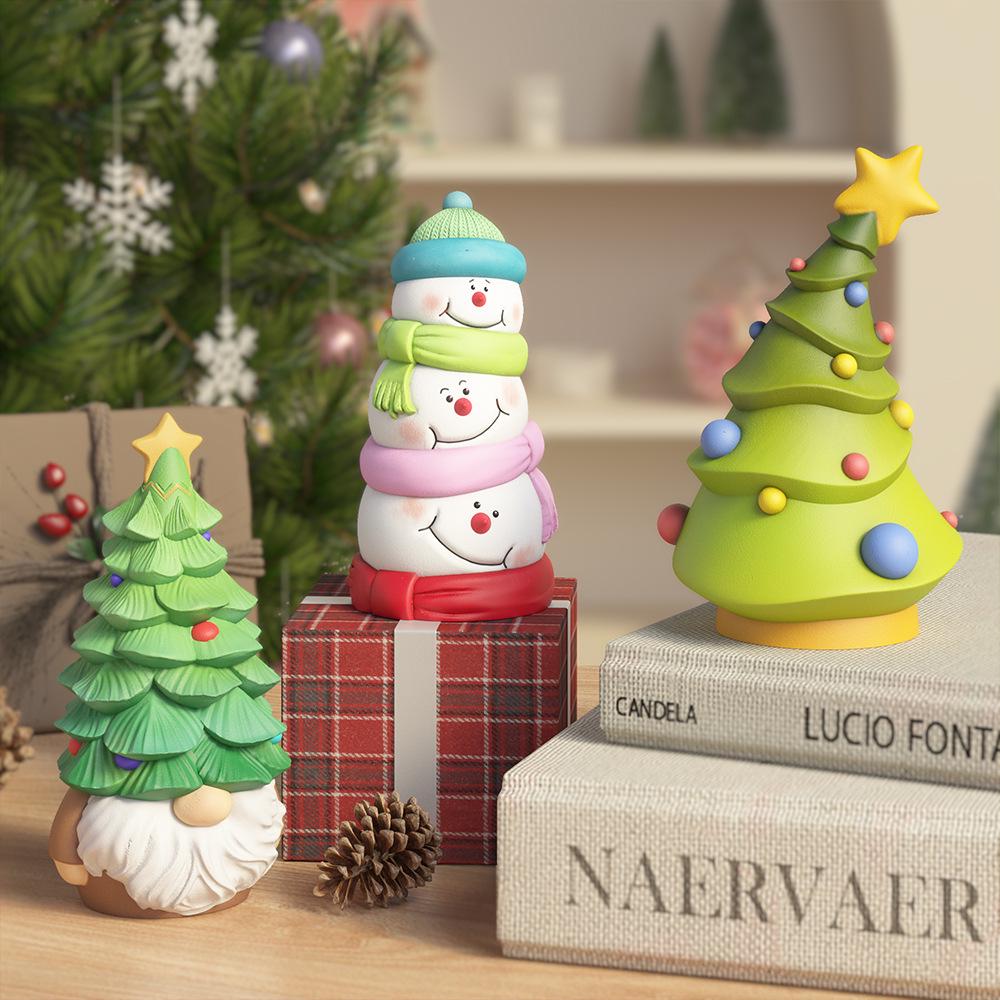 DIY Weihnachts-Aroma-Ornament-Form: 3D Hirsch, Zwerg, Kätzchen und Schneemann Kerze Gipsform