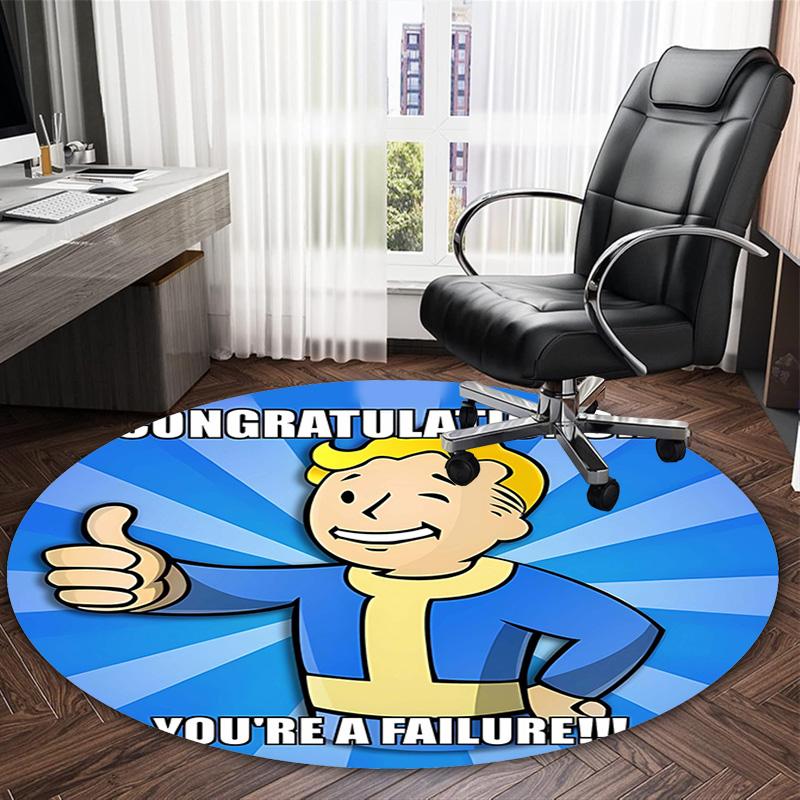1pc NUKA-BOMBS Fallout1 Print Round Carpet Chair Round Carpet Suitable for Bedroom Living Room Home Decorative Carpet