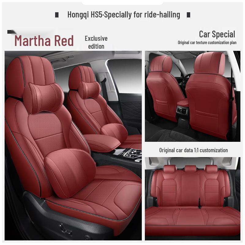 All-Season Full Leather Seat Cover for Hongqi HS5 - Custom Fit, Full Surround Design