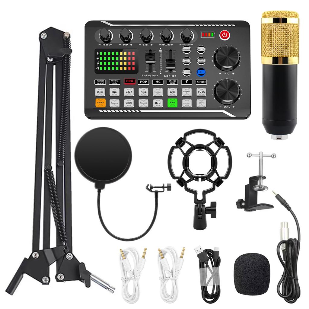 BONKYO F998 Karaoke Set for Home DJ and Live Sound Card with Voice and Audio Mixer for Live Streaming and Home Includes Japanese DJs, Mixer, Changer,