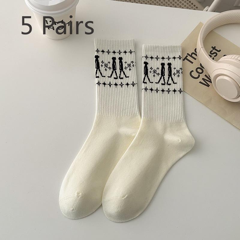 5 Pairs of Women's Trend Fashion In The Tube Pile Socks
