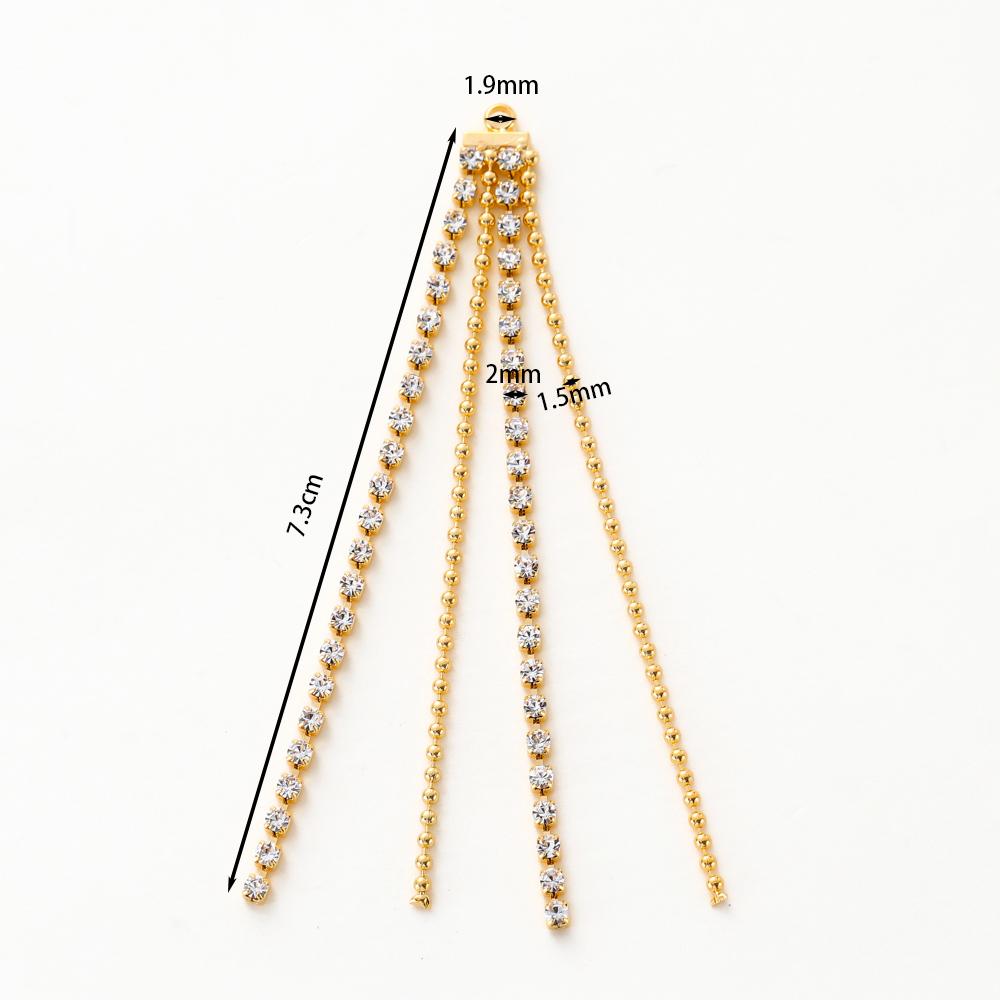 1Pair 14K/18K Gold Plated Brass Beads Chain Tassel Charm Pendant for Earrings Making DIY Earrings Accessories Supplies
