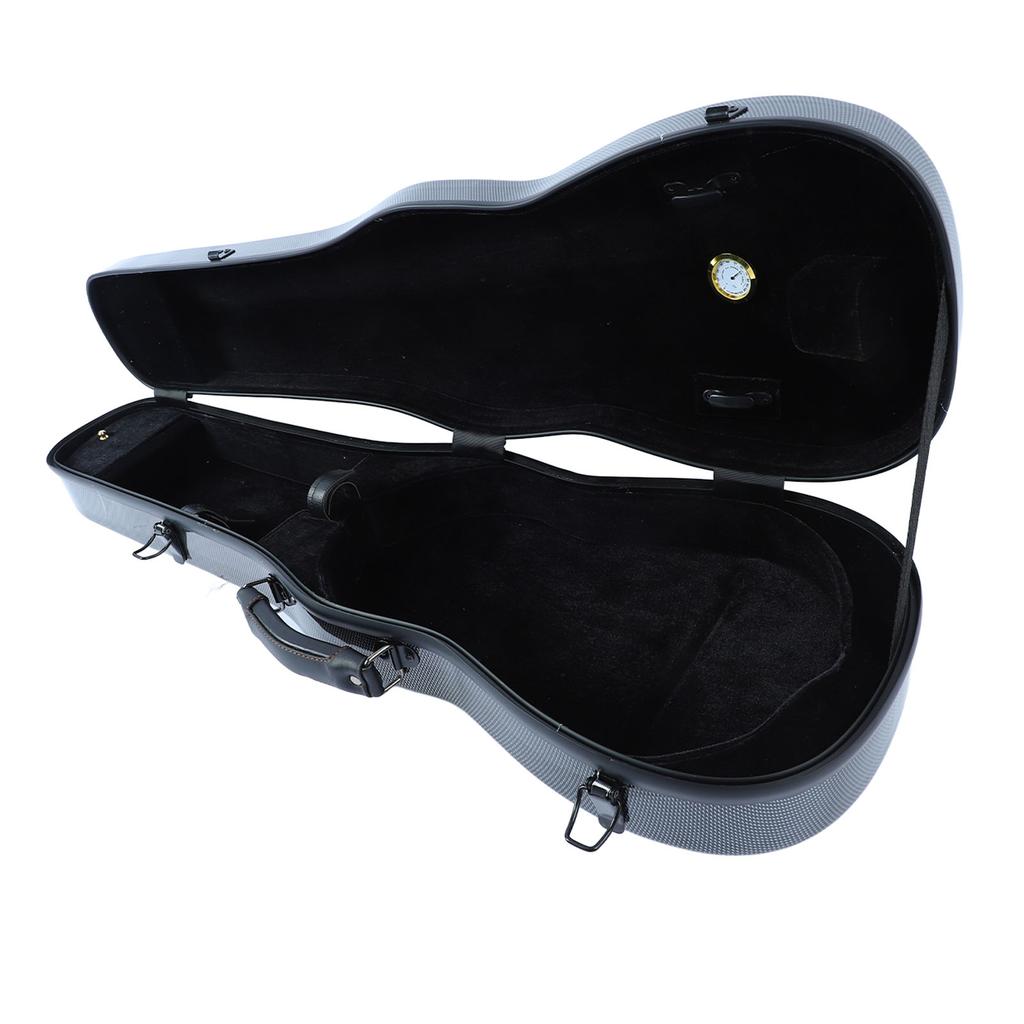 Violin Box Carbon Fiber Lightweight Portable Hard Violin Case Replacement with Hygrometer Straps