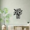 Stylish Black Metal Wall Planter Set, Modern Floral Sunflower Lily Vase, Unique Home Garden Decor for Living Room, Bathroom, Kitchen, Gift Idea