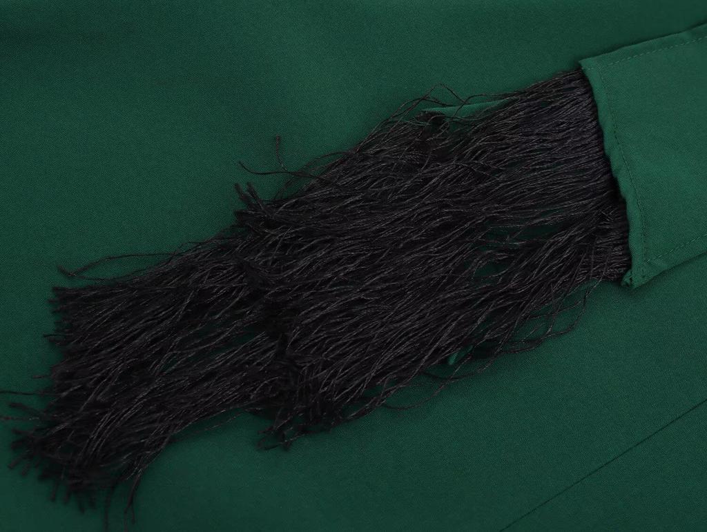 Spring 2025 Women's Fashion: Loose Batwing Sleeve Long Dress with Tassel Detail