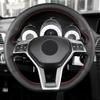 Hand Braid Car Steering Wheel Cover Protect Leather Trim For Mercedes Benz A45 AMG W176 C63 W204 CLA C117 CLS S-Model 2011-2016