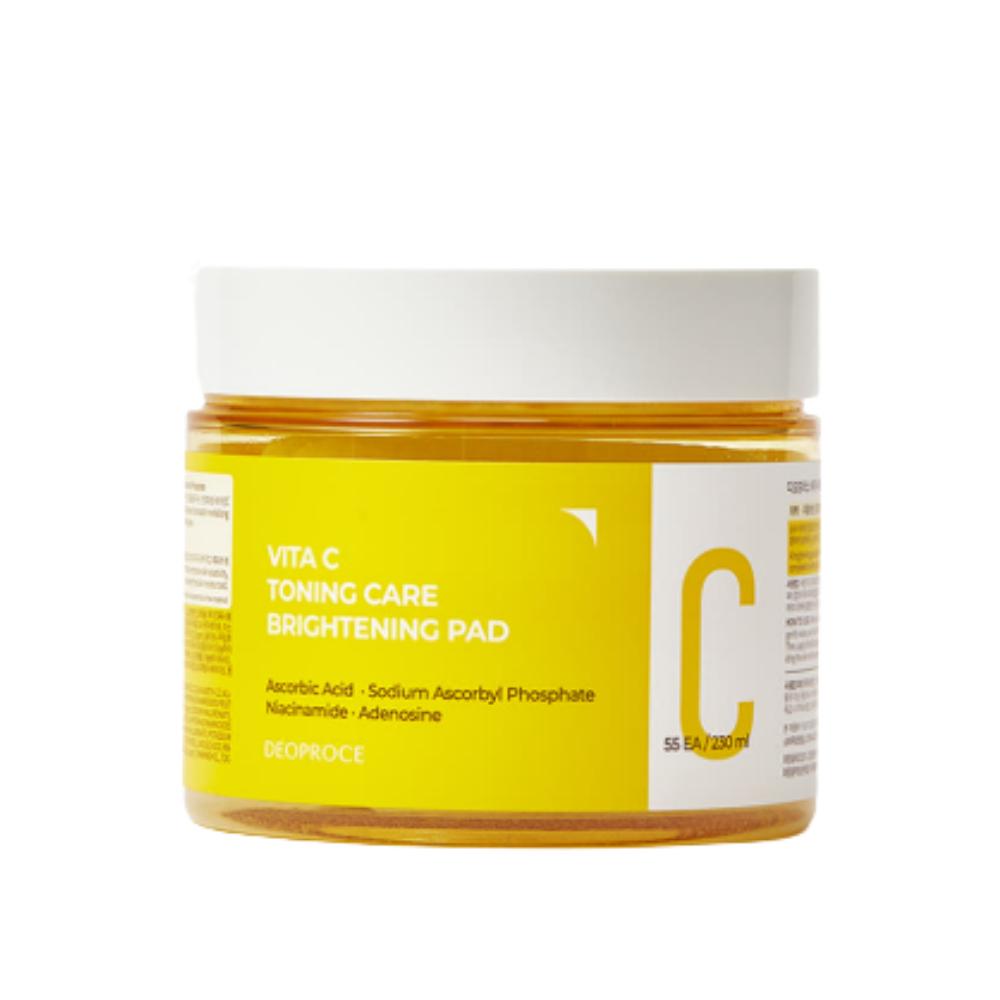 Deoproce Vita C Toning Care Brightening Pad 230ml (55 Sheets + 55 Sheets) - Vitamin C Radiance & Exfoliating Dual Care Set
