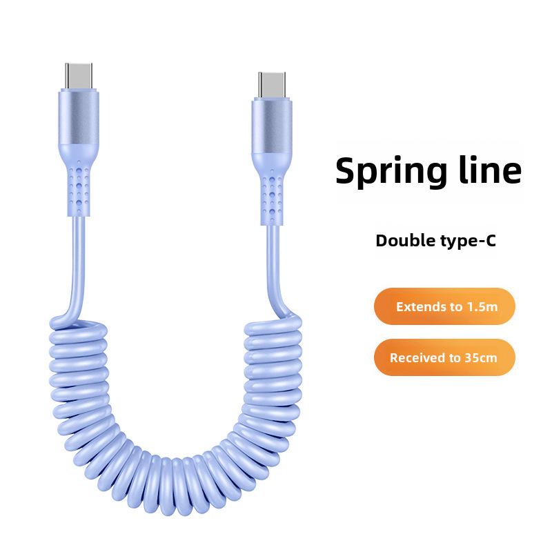 6A Kabel do CarPlay Sprężynowy Wyciskany 6A do Super Szybkiego Ładowania, Kompatybilny z Urządzeniami Huawei i Apple 14.