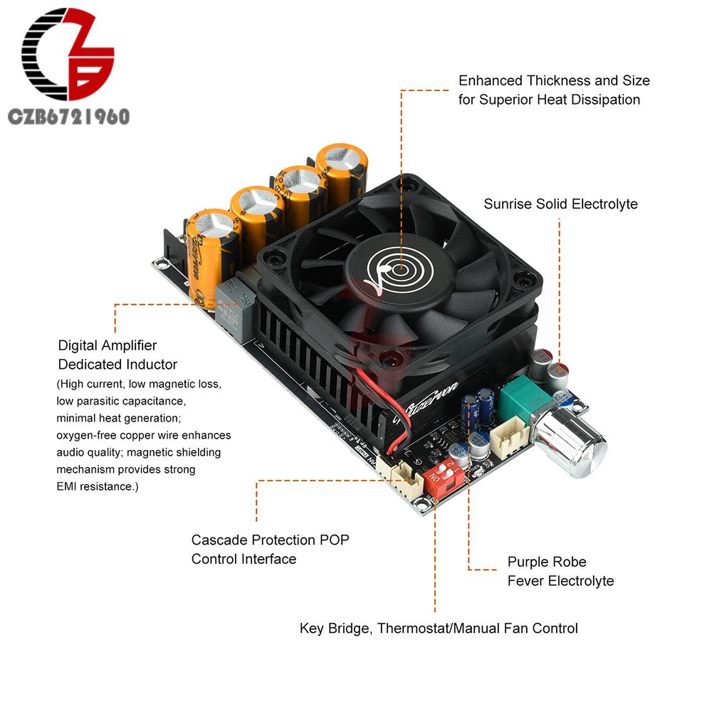 ZK-3002 2G Digital Amplifier Board Stereo 300W+300W Dual Channel 600W Mono Audio Music Power Amplifier Module TPA3255 Chip