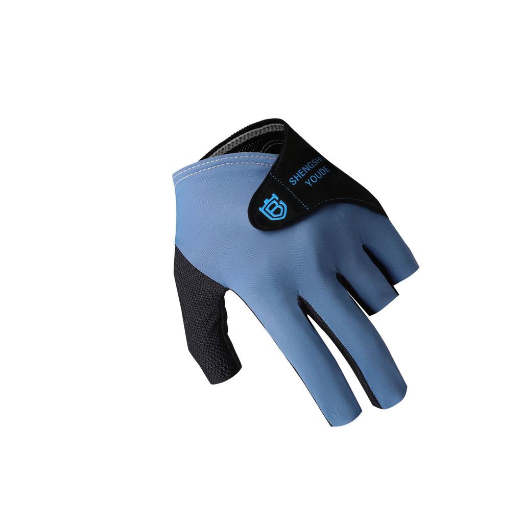 Billiard Fitness Half-Finger Gloves, Thin Breathable Anti-Slip Climbing Hiking Sunscreen Cycling Gloves