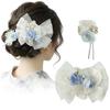 FASELE Hair Accessories for Coming-of-Age Ceremony, Furisode, Tomesode, and Other Kimono, Artificial Flower Hairpins, U-pins, Lolita Style, Bowknot,