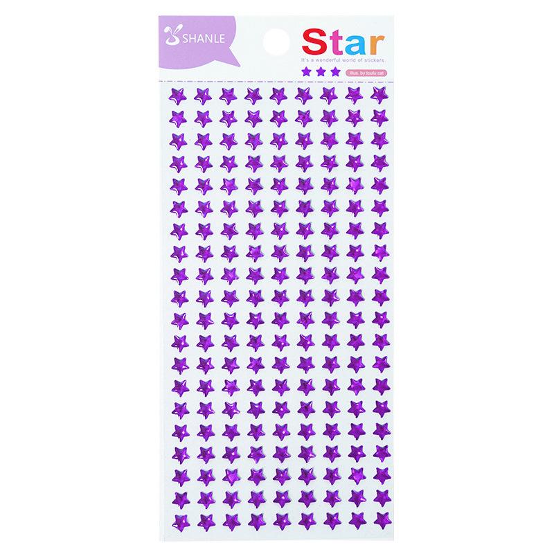 Color Little Star Sticker Red Love Crystal Three-dimensional Children's Reward Sticker Kindergarten Baby Puzzle Handmade