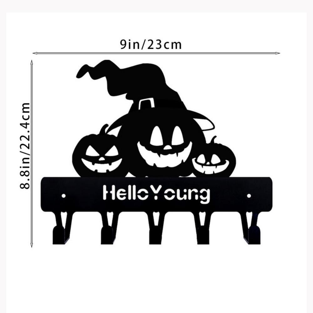 1 ks okouzlující kovový dekorativní háček v kombinaci s praktickým věšákem, nádherný halloweenský háček ve tvaru děsivé hororové dýně