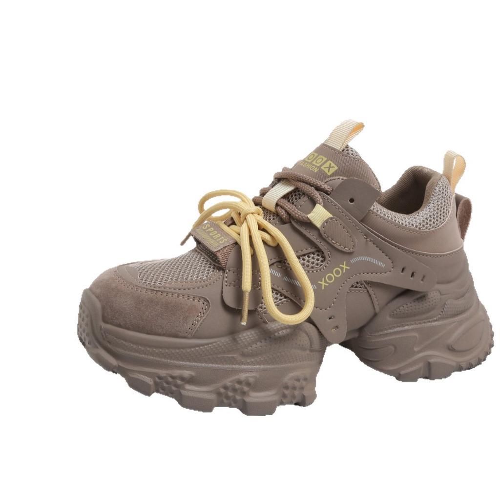 European station platform dad shoes women 2025 autumn new mesh breathable versatile increase casual sports shoes trend