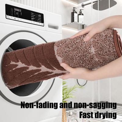 Leaf Pattern Bath Mat Absorbent Bathroom Rug with Anti Slip Bottom Thick Fuzzy Doormat Soft Rug for Bathtub Floor Shower Sink