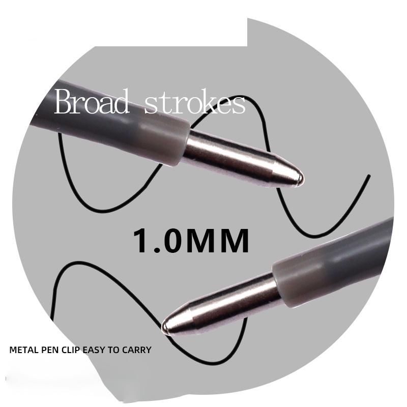 M&G 1.0mm Push-Button Gel Pen Refill Bold Line Black Quick-Drying Student Exam Practice Signature Pen