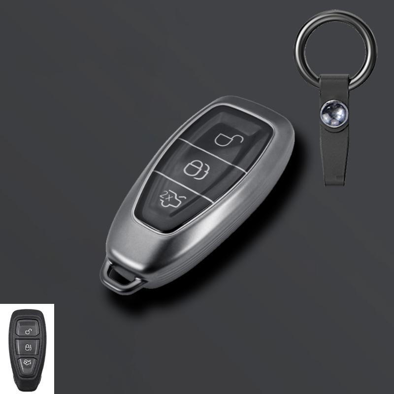 Grey Tpu Car Smart Key Case Cover Shell For Ford Focus 3 4 St Mondeo Mk3 Mk4 Fiesta Fusion Kuga Ecosport Protect Fob Accessories