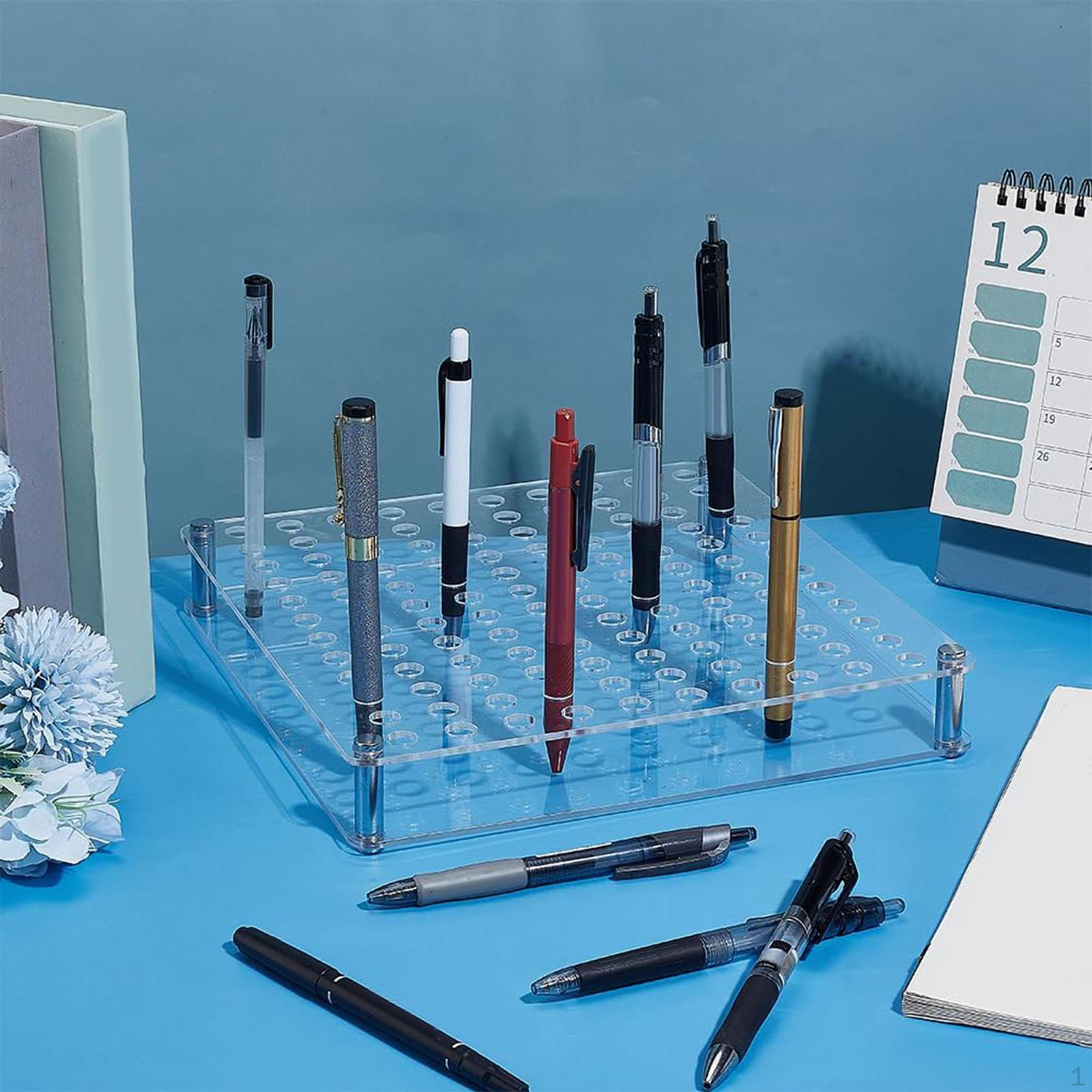

Акриловый Органайзер-Подставка для Ручек Хранение Большая Вместимость Прозрачный Карандаш 120 Отверстий для Шариковых ручек