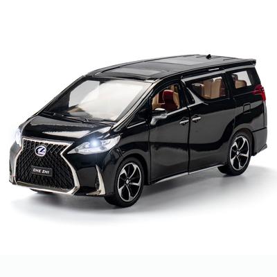 Lexus LM300 Legierungsmodellauto im Maßstab 1:24, zurückziehbares Metall-Sammelspielzeugauto mit Licht und Sound. Spielzeugfahrzeugtür kann geöffnet werden