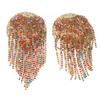 1pair Rhinestone Tassel Nipple Pasties Seamless Reusable Breathable Rhinestone Festival Nipple Stickers for Nightclub Party